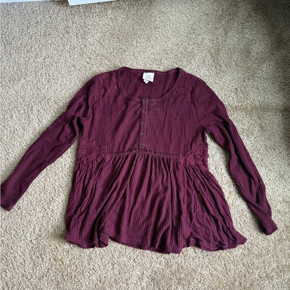 Knox Rose Deep Purple Textured Top